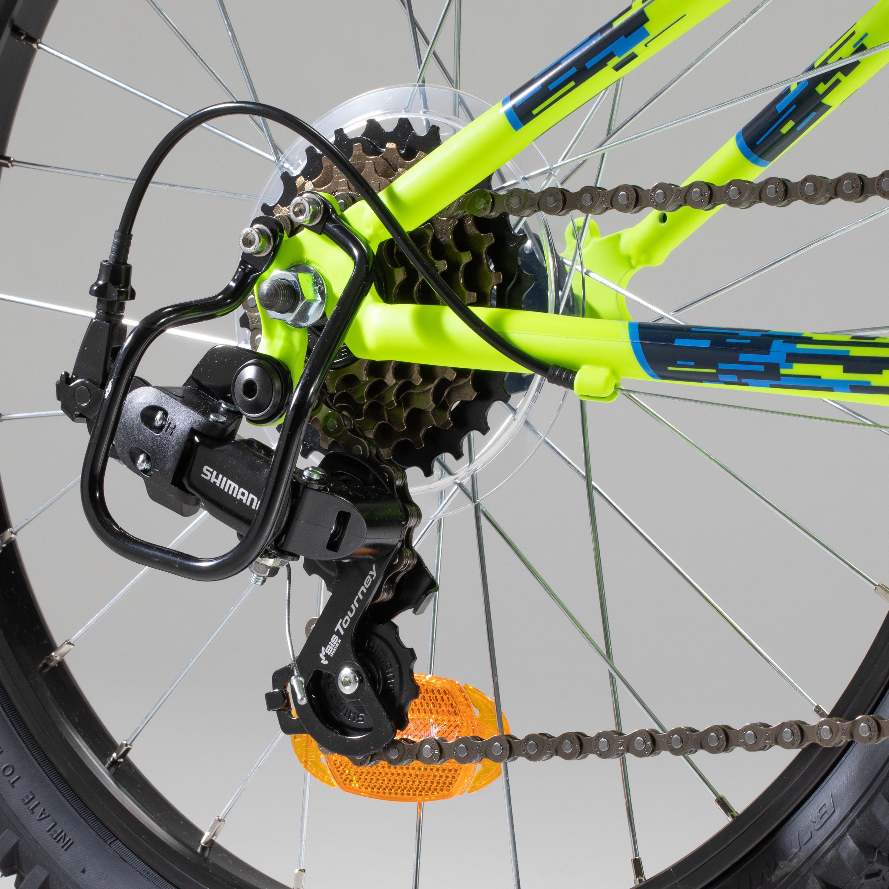 Kids 20 inch 6 speed suspension fork mountain bike yellow Decathlon