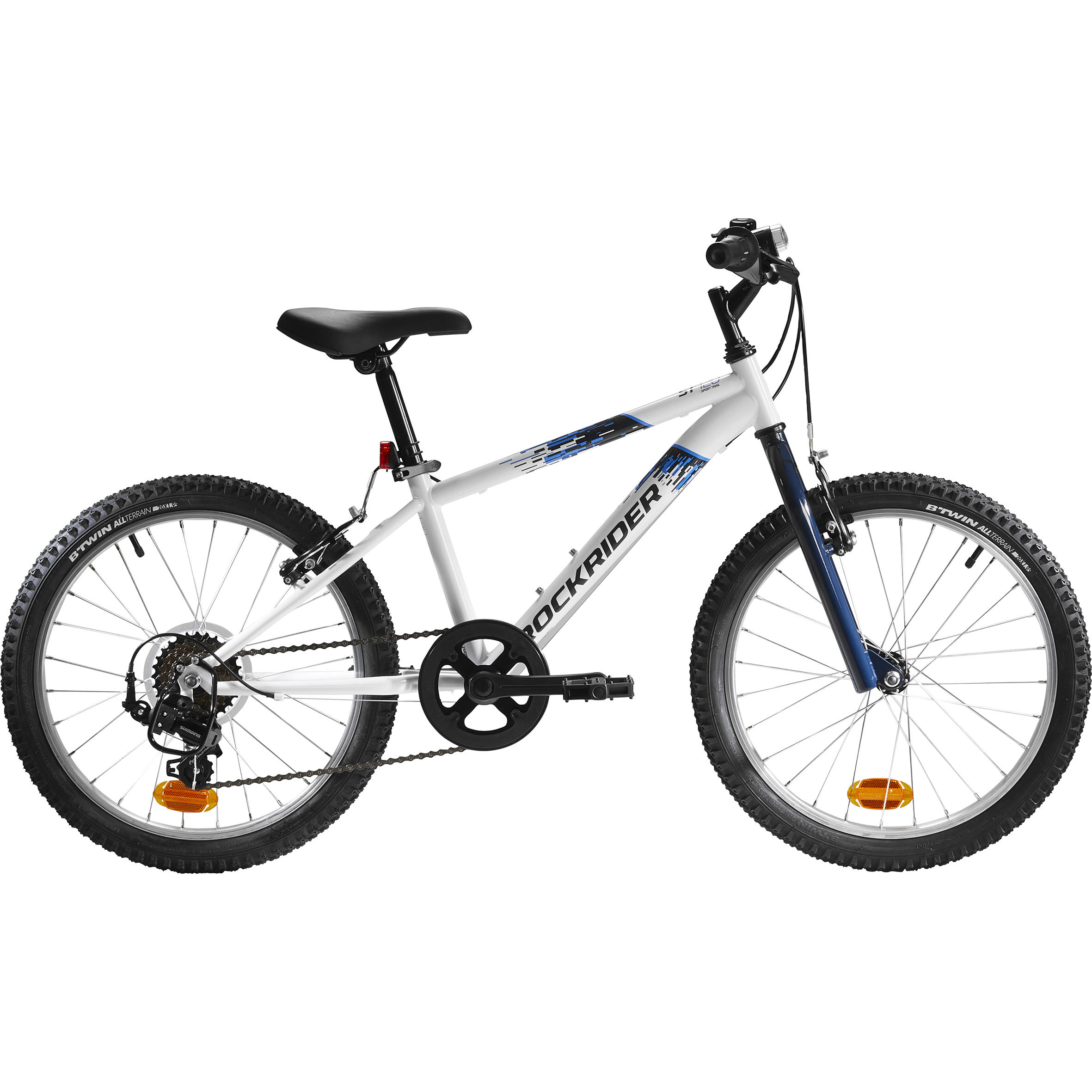 BicicletÄƒ MTB Rockrider ST120 20″ Alb-Albastru Copii 6-9 ani