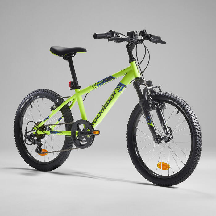 Rockrider St 500 Kids Inch Mountain Bike Ages 6 9 Neon Yellow Btwin Decathlon