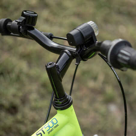 Kids' 20-inch, 6-speed, suspension fork mountain bike, yellow