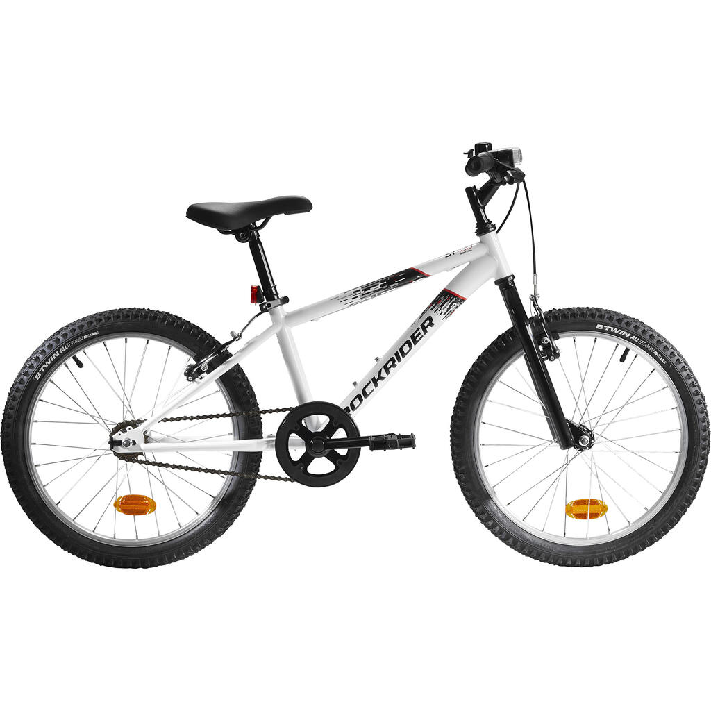 Bērnu kalnu velosipēds "rockrider st 100", 20 collas, 6-9 gadi, balts
