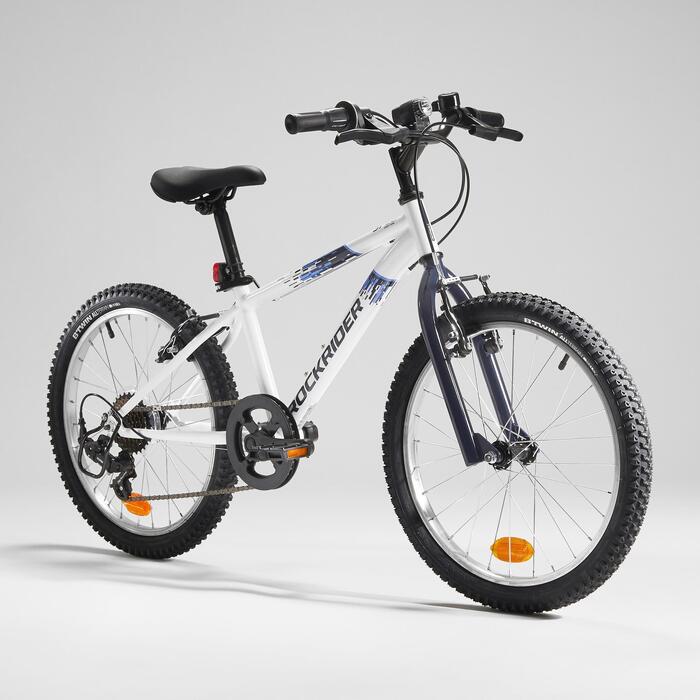Vtt Enfant Rockrider St 120 20 Pouces 6 9 Ans Blanc Bleu Btwin Decathlon