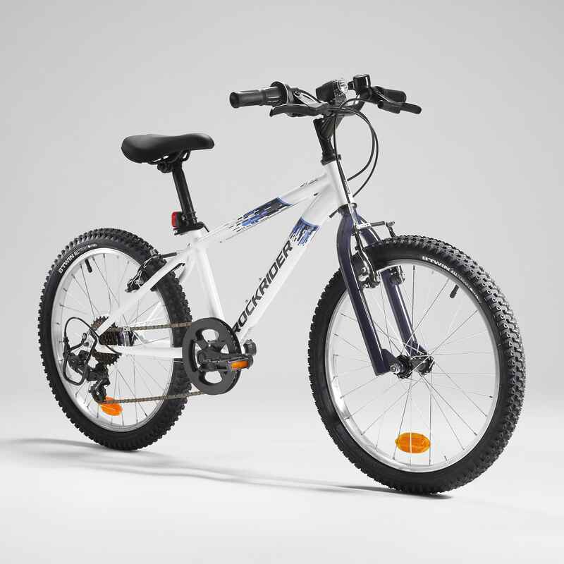 Mountainbike Kinderfahrrad 20 Zoll Rockrider ST 120 weiss/blau BTWIN -