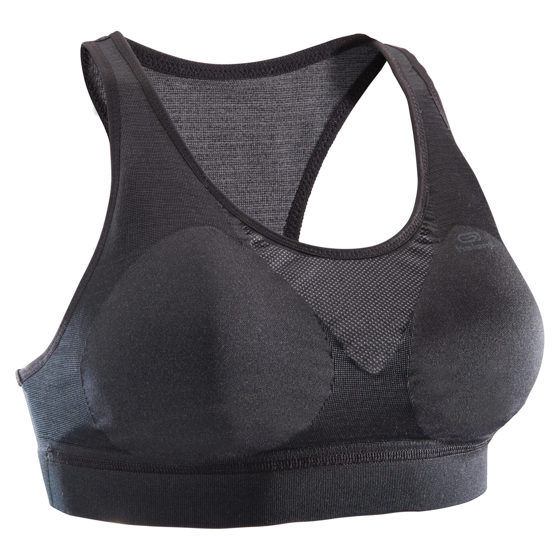 WOMEN'S RUNNING SPORTS BRA CLASSIC PADDED CROP TOP BLACK