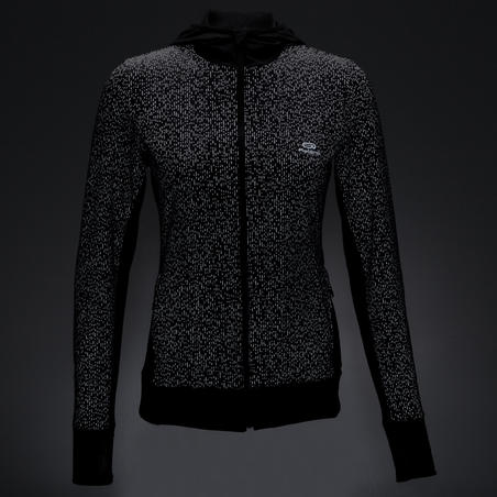 Куртка жіноча RUN WARM NIGHT для бігу - Чорна