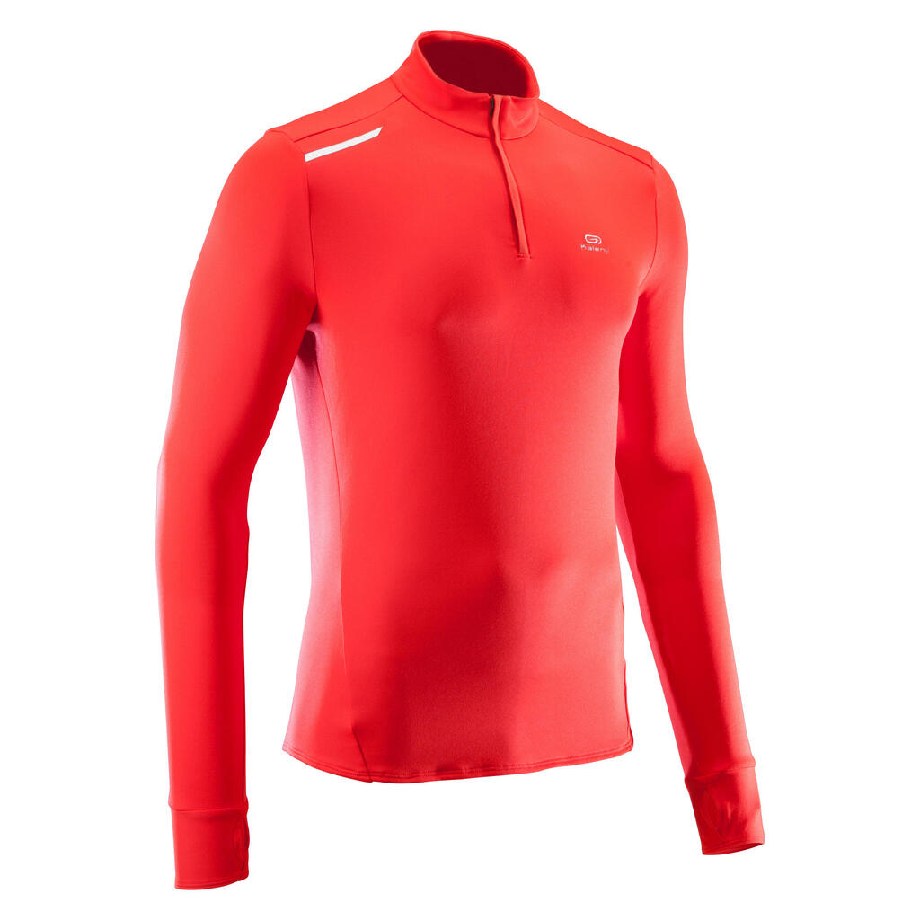 Men's running long-sleeved t-shirt run warm - red