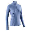 Dámske bežecké tričko Run Dry+ so zipsom modré