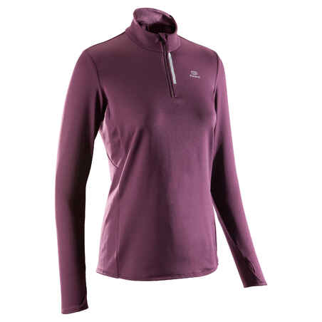 Women's Jogging Long-Sleeved Jersey Run Warm - Plum