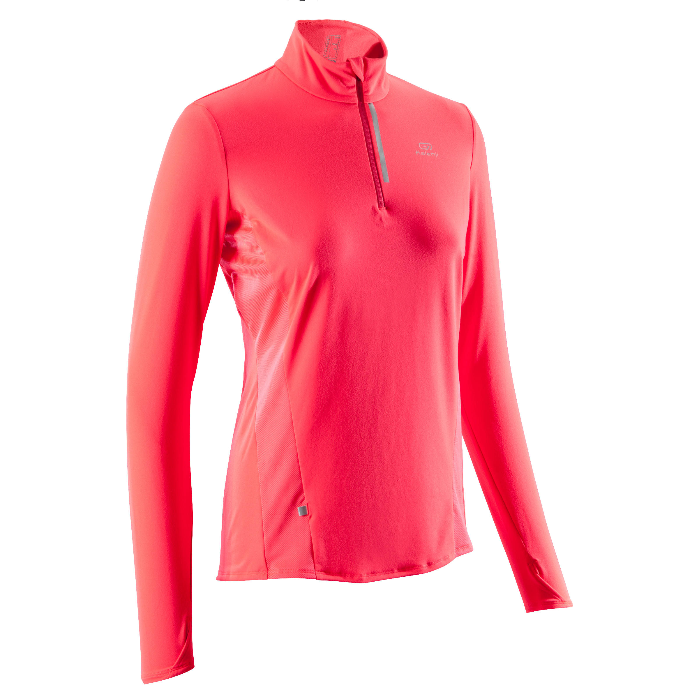 KALENJI Women's Running ½-Zip Long-Sleeved T-Shirt Dry+ - pink
