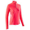 Women's Running ½-Zip Long-Sleeved T-Shirt Dry+ - pink