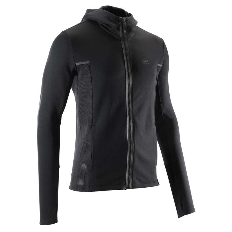 KALENJI RUN WARM+ men's running jacket black Decathlon