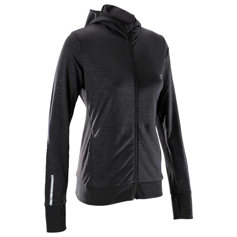 REGULAR WOMAN JOG COLD WEATHER CLOTHES Clothing - RUN WARM HOODED WOMEN'S JACKET KALENJI - Tops