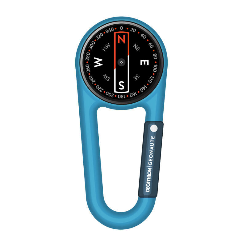 Boussole mousqueton d'orientation compacte 50 BLEUE