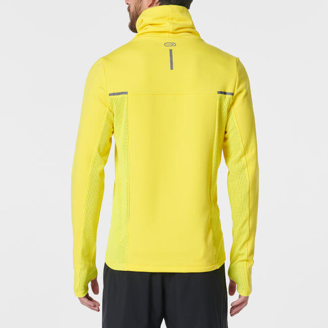 RUN WARM+ men's running pullover highcollar yellow