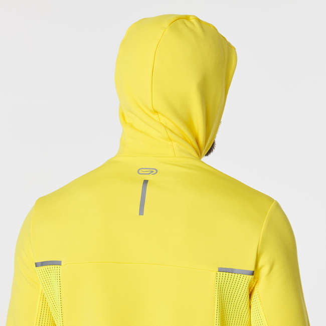 KALENJI RUN WARM+ men's running jacket yellow | Decathlon
