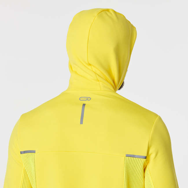 KALENJI RUN WARM+ men's running jacket yellow Decathlon