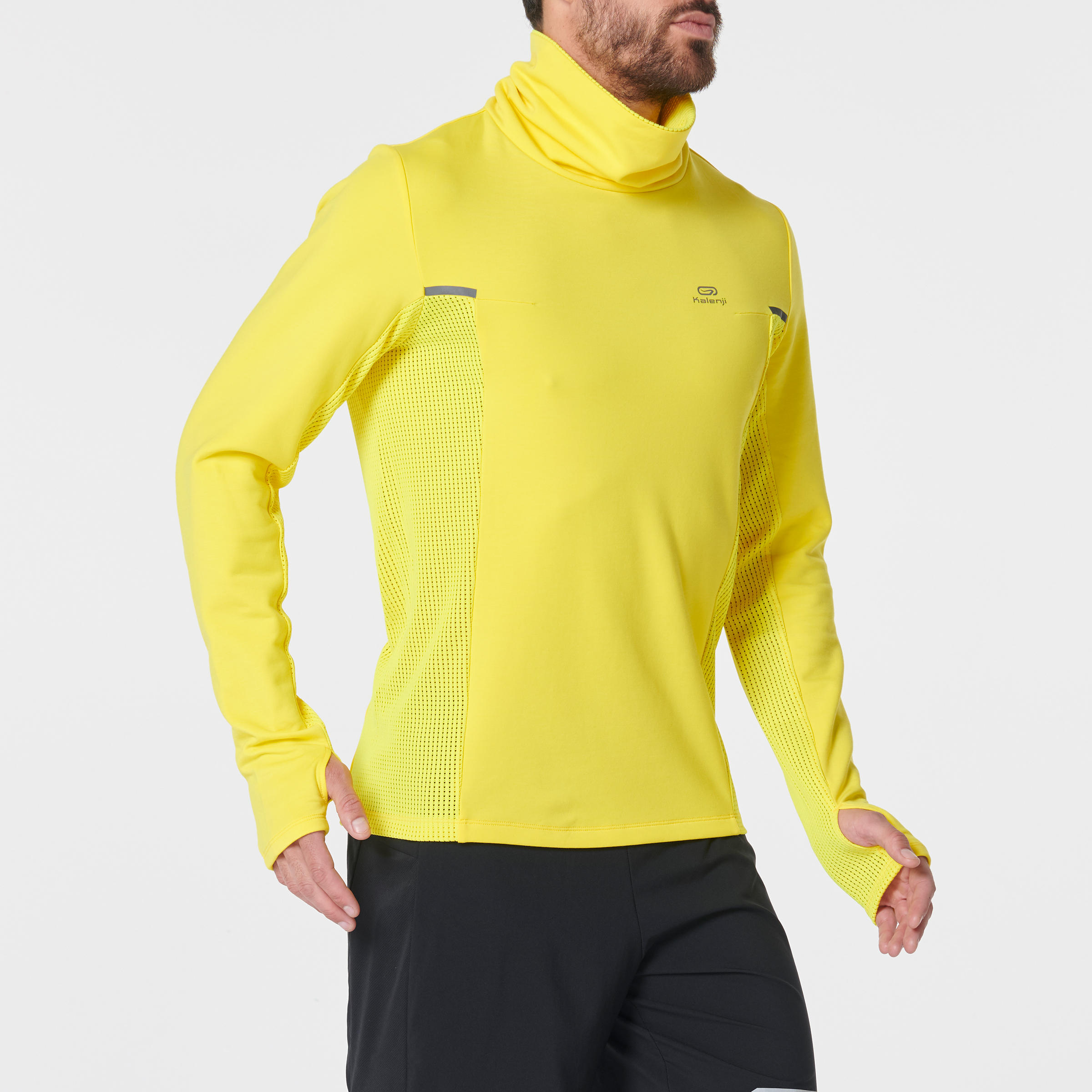 RUN WARM+ men's running pullover high-collar yellow 3/13