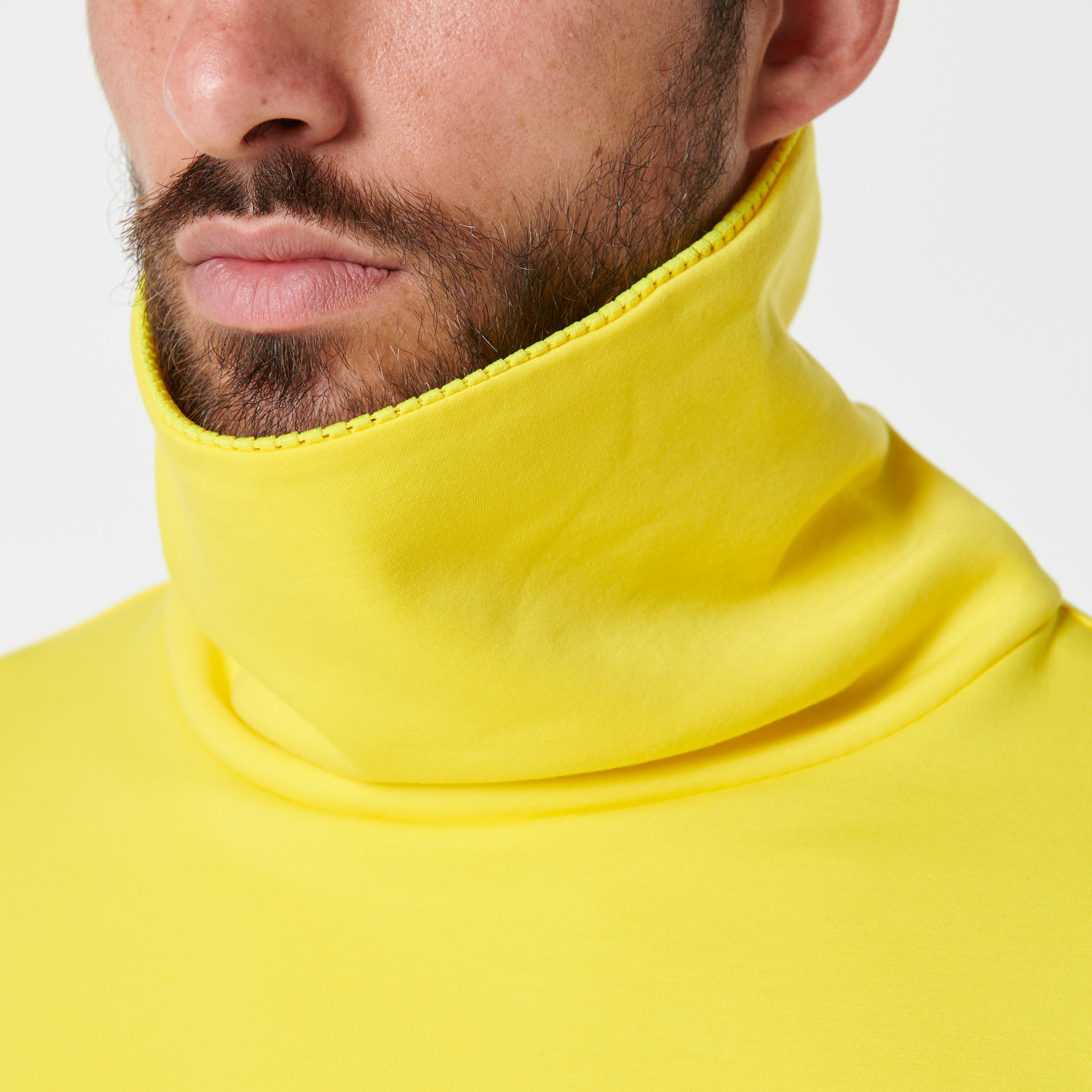 RUN WARM+ men's running pullover high-collar yellow 7/13