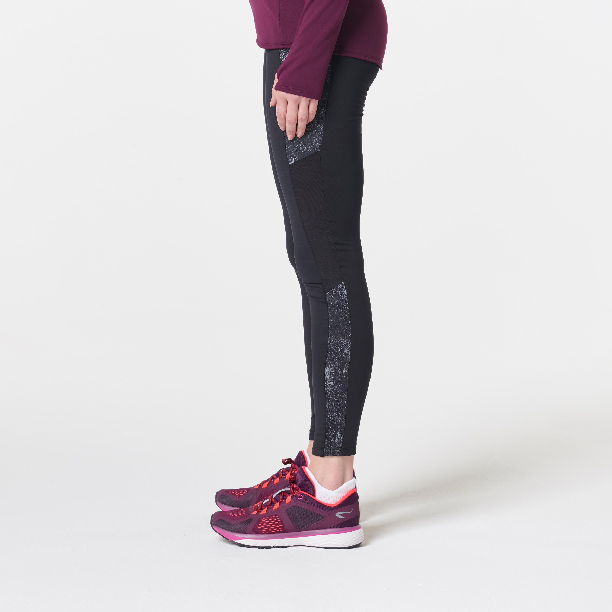 Run Warm+ Women's Warm Jogging Tights - Black 3/8
