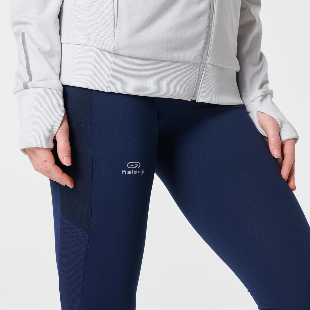 Laufhose lang Tights Run Warm+ Damen schwarz