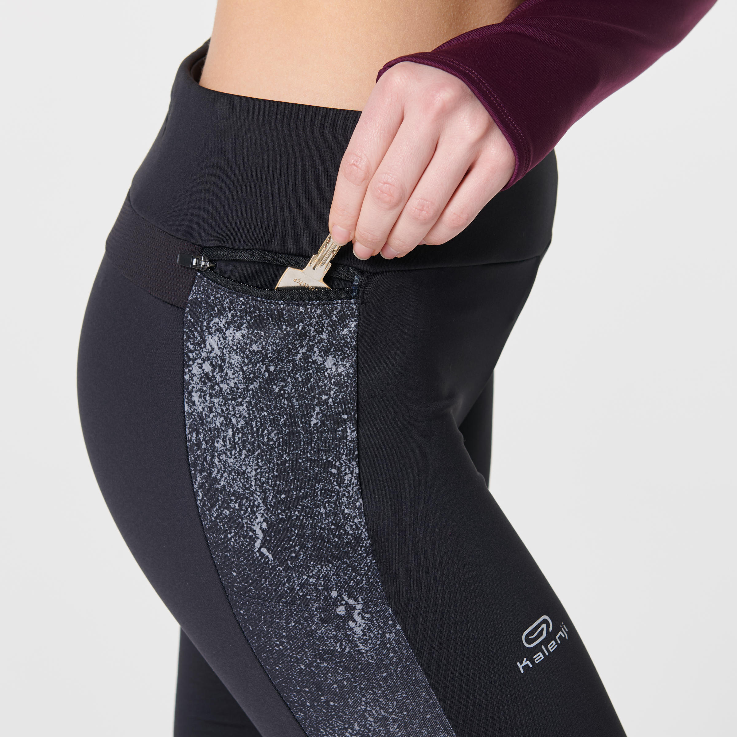 Run Warm+ Women's Warm Jogging Tights - Black 6/8