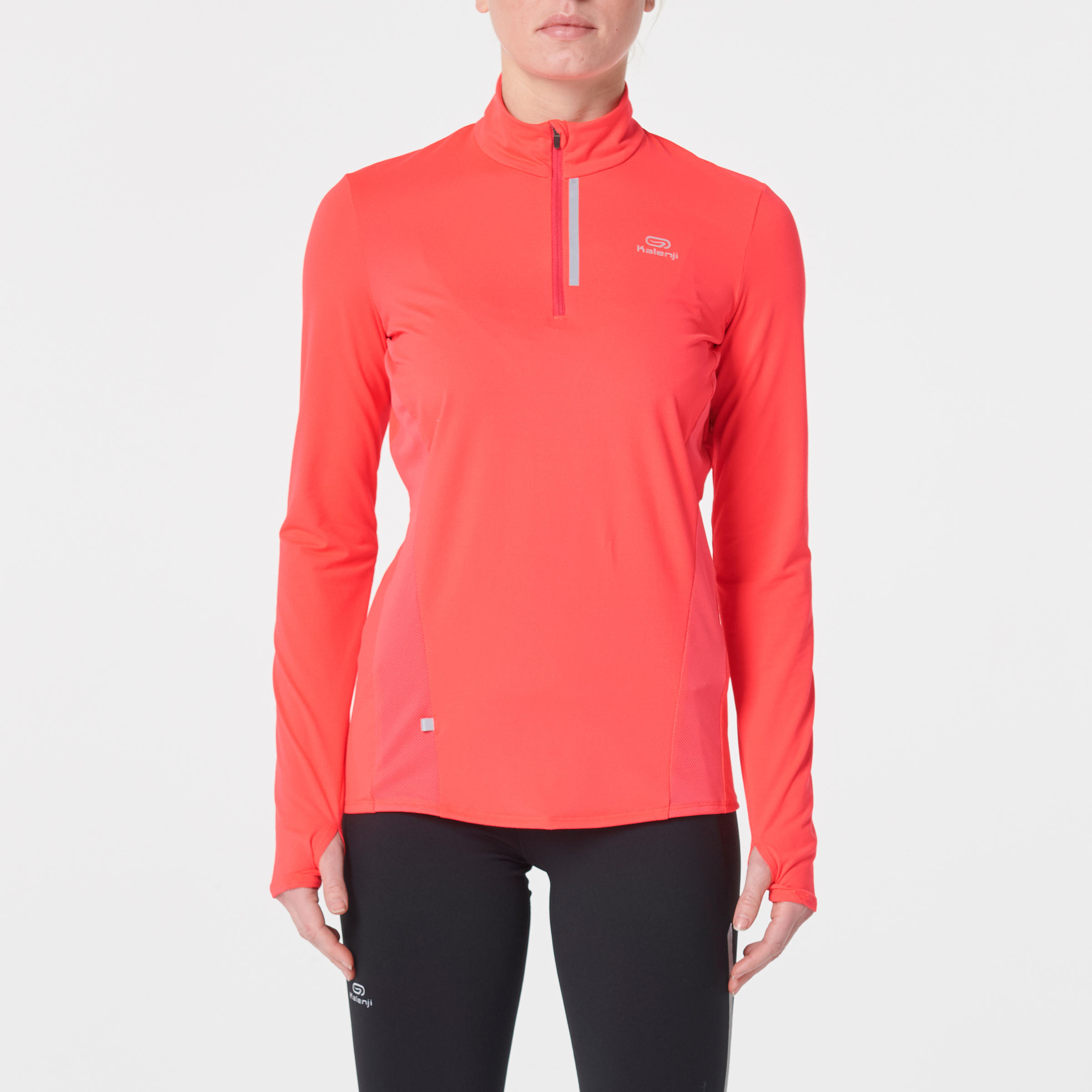 Women's Running ½-Zip Long-Sleeved T-Shirt Dry+ - pink 2/7