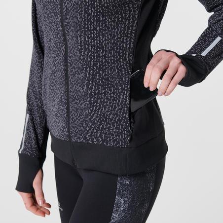 Куртка жіноча RUN WARM NIGHT для бігу - Чорна