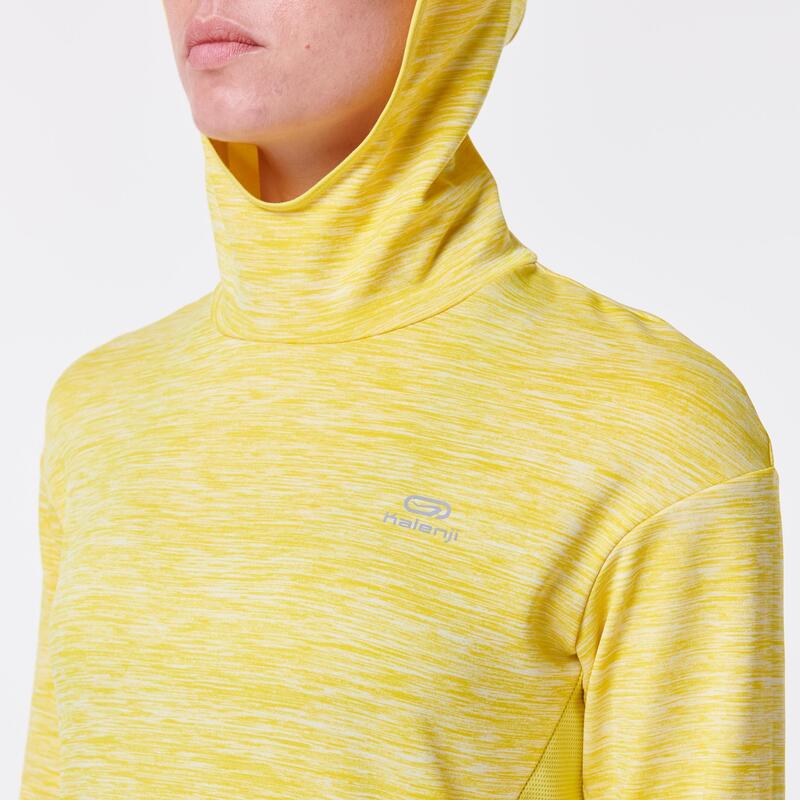 DÁMSKÁ BĚŽECKÁ MIKINA RUN WARM ŽLUTÁ 