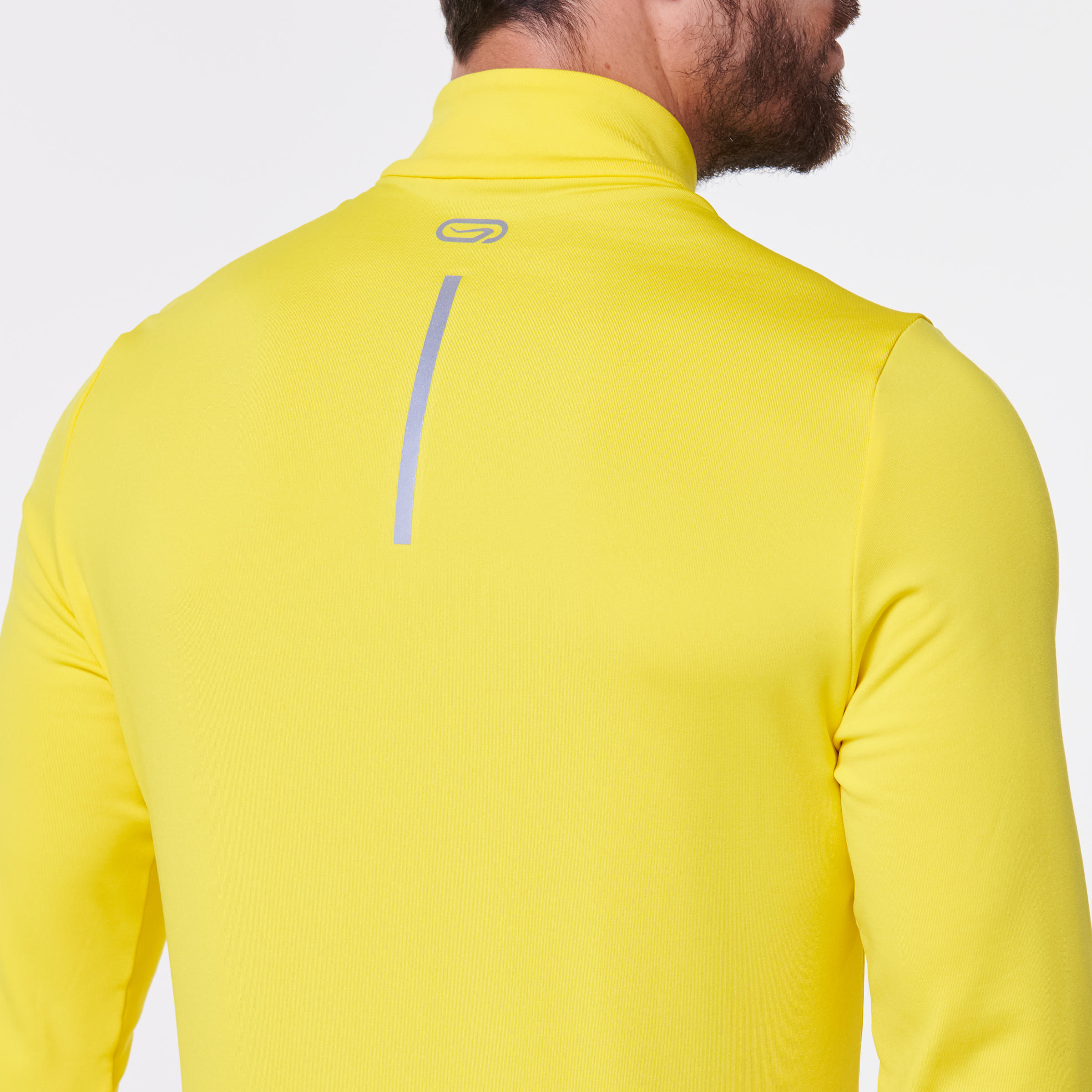 RUN WARM MEN'S LONG-SLEEVED RUNNING T-SHIRT - YELLOW 8/9