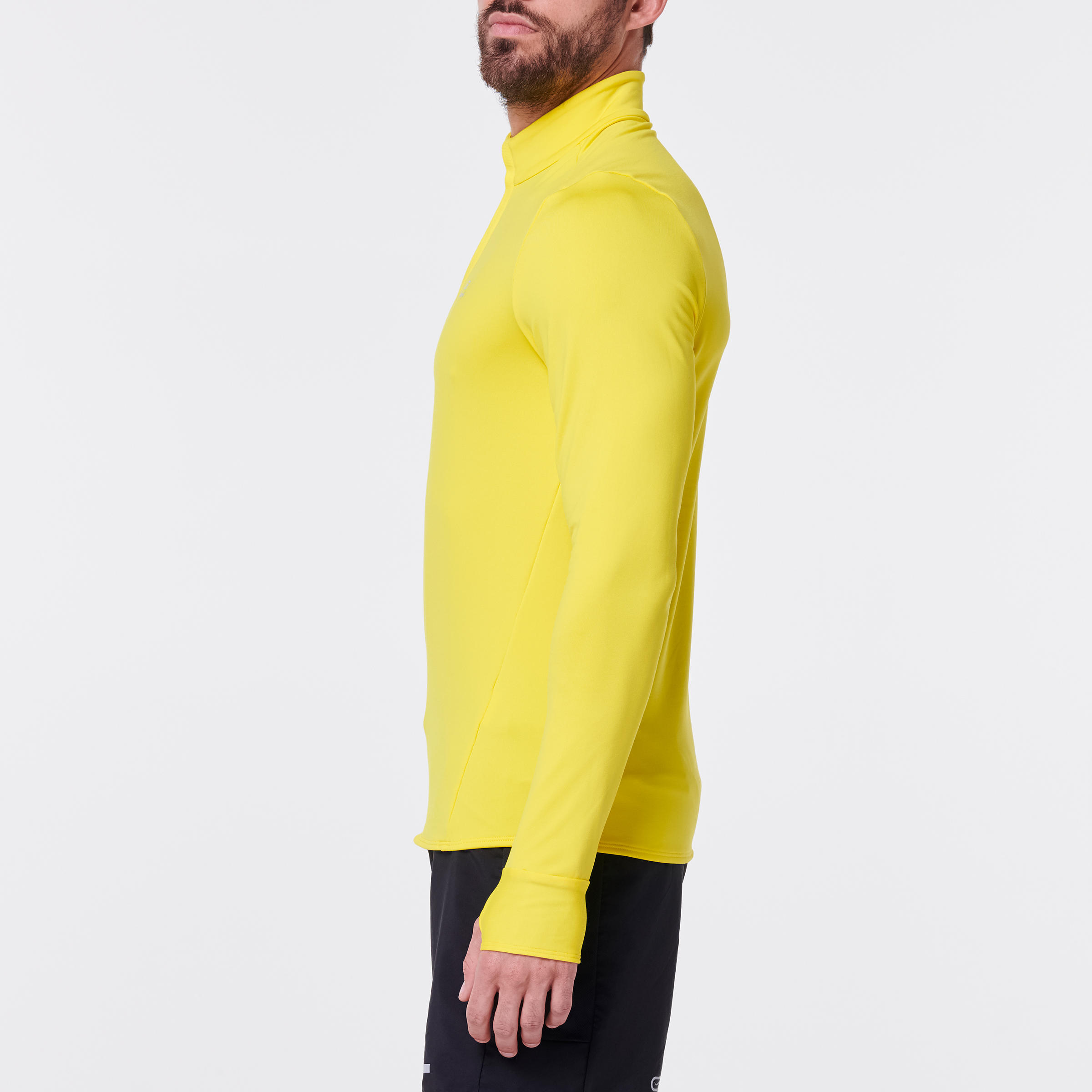 RUN WARM MEN'S LONG-SLEEVED RUNNING T-SHIRT - YELLOW 4/9