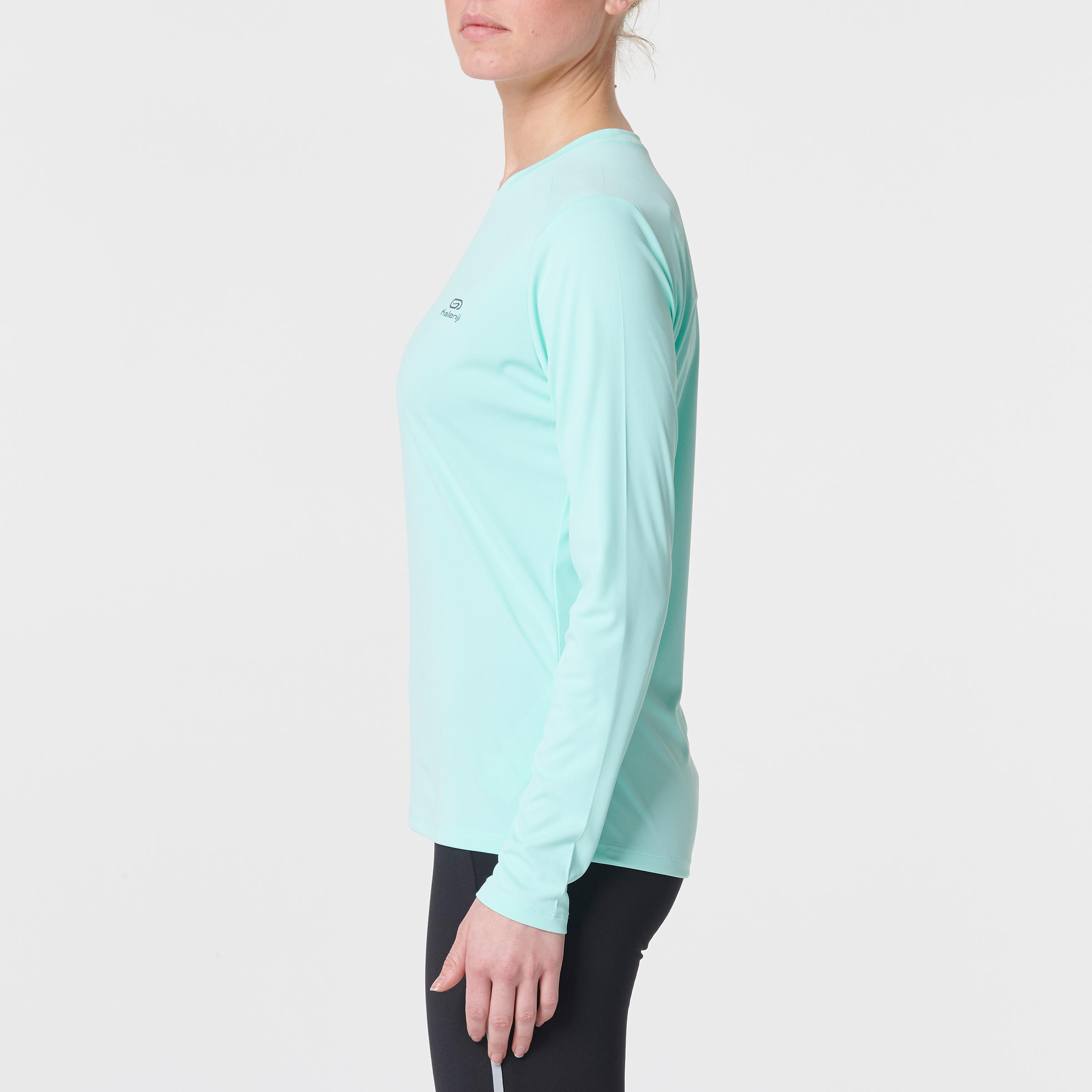 RUN SUN PROTECT WOMEN'S LONG-SLEEVED JOGGING T-SHIRT - LIGHT GREEN 3/7