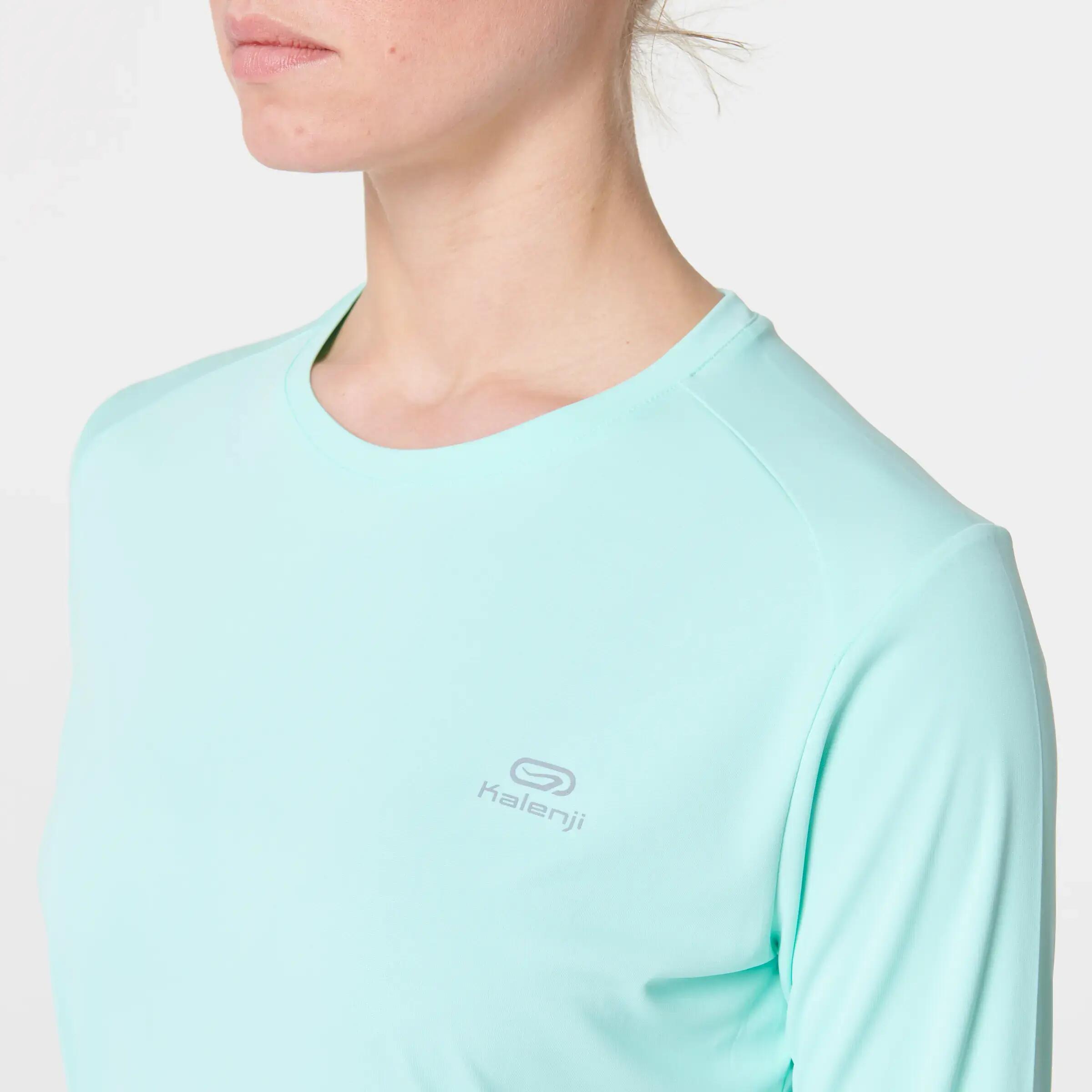 RUN SUN PROTECT WOMEN'S LONG-SLEEVED JOGGING T-SHIRT - LIGHT GREEN 5/7