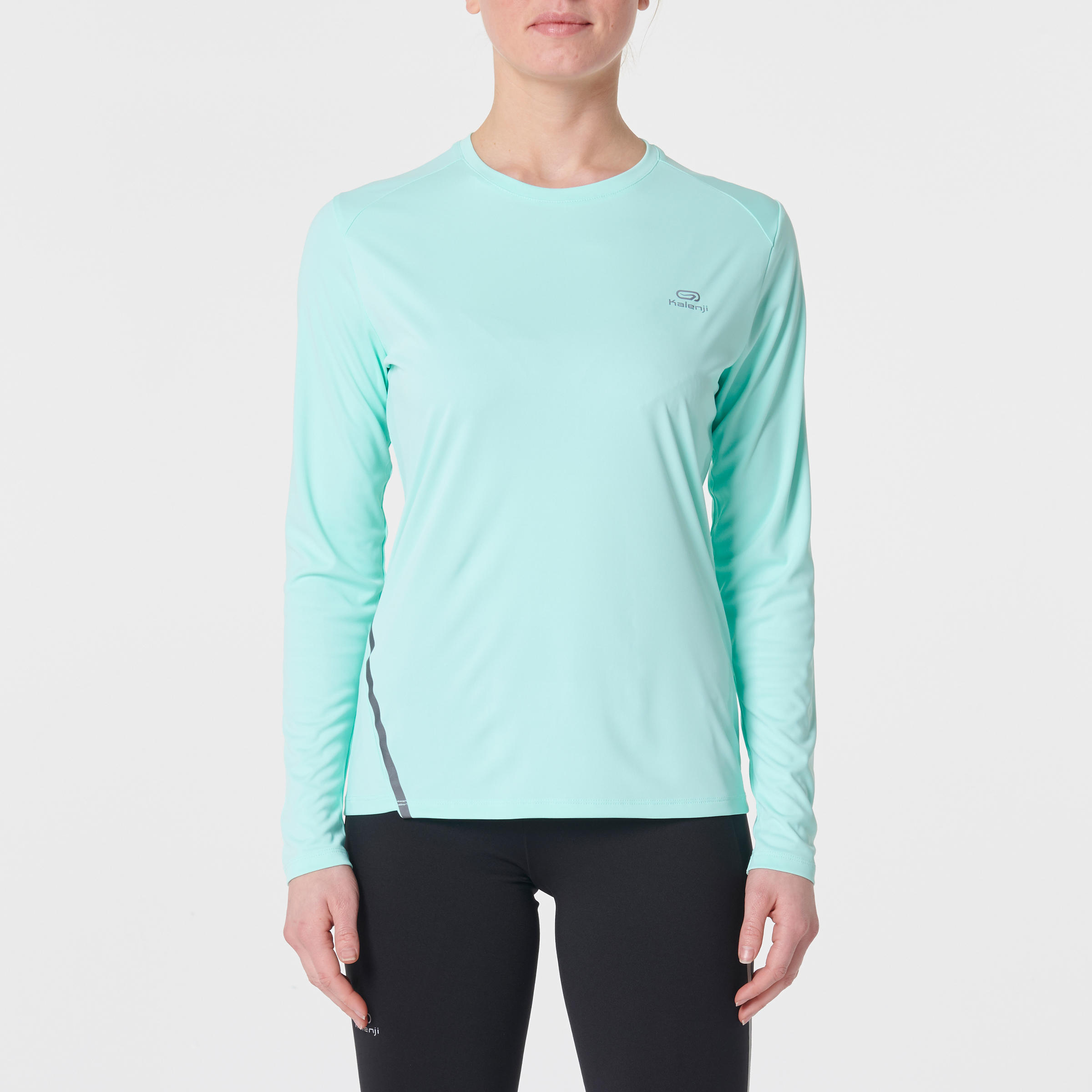 RUN SUN PROTECT WOMEN'S LONG-SLEEVED JOGGING T-SHIRT - LIGHT GREEN 2/7