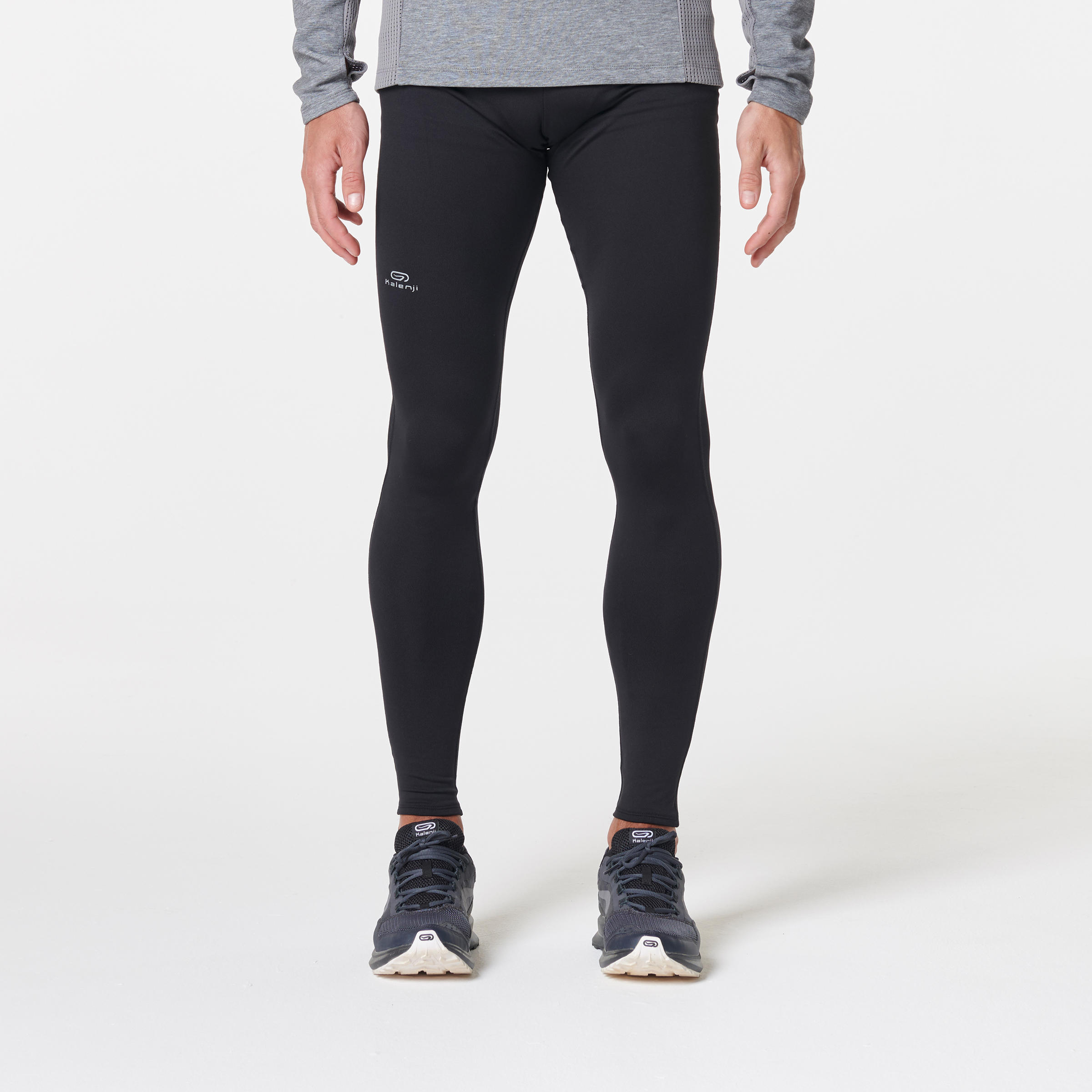 RUN WARM MEN'S RUNNING TIGHTS - BLACK 