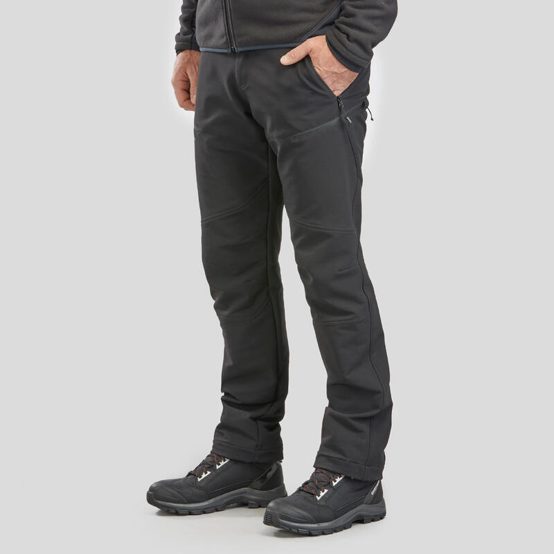 Pantalon călduros hidrofob Drumeție pe zăpadă SH500 x-warm stretch Negru Bărbați