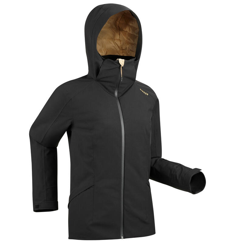 Chaqueta de esquí y nieve impermeable Mujer Wedze Ski-P 500 negro