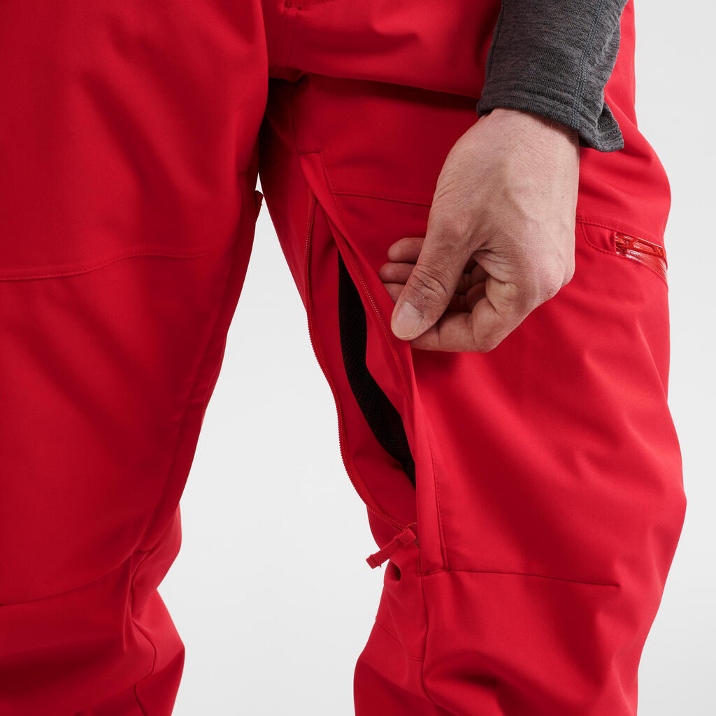 MEN'S DOWNHILL SKI TROUSERS - 500 - RED