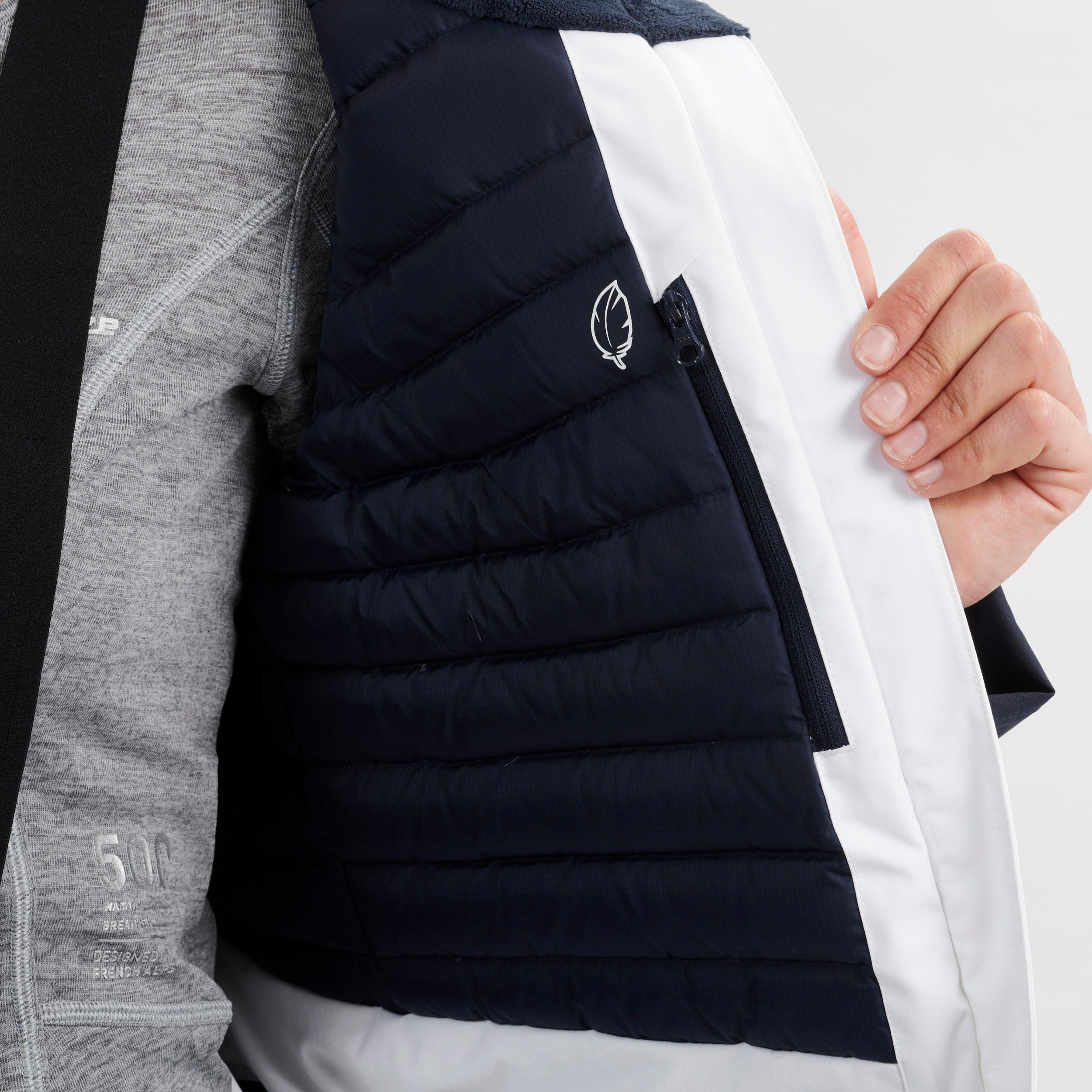 Women’s Warm Ski Jacket 500 White 9/16
