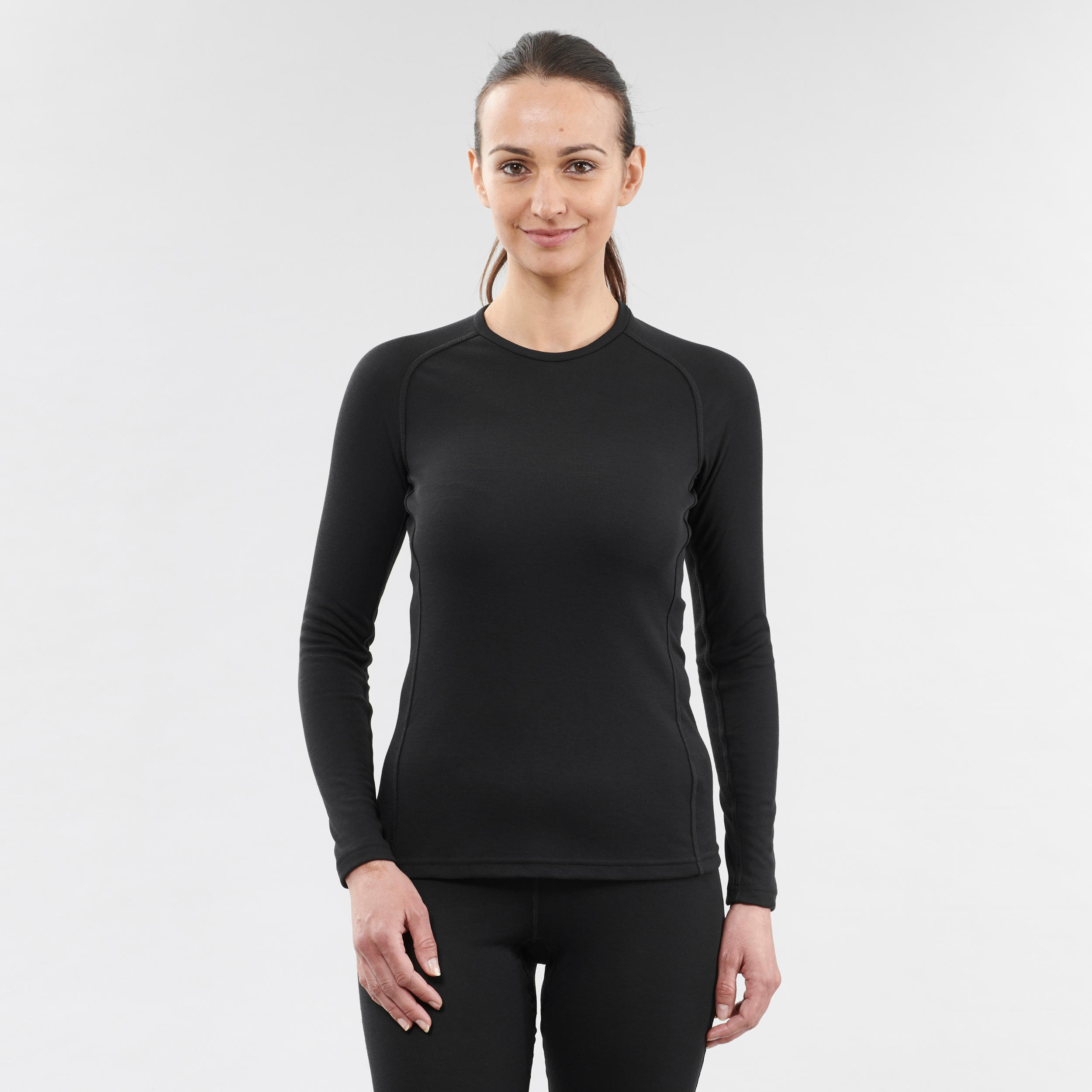 Women s Ski Thermal Base Layer Top 100 Black