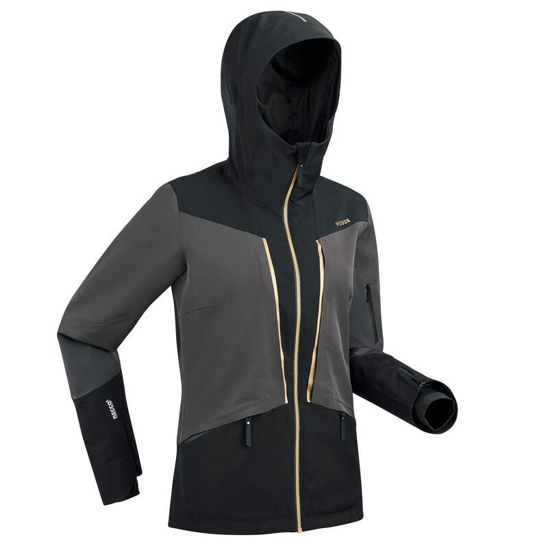 Skijacke mit Unterziehjacke Damen Piste - 980 schwarz