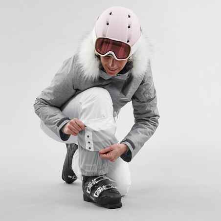 Moteriškos šiltos slidinėjimo kelnės „180“, baltos