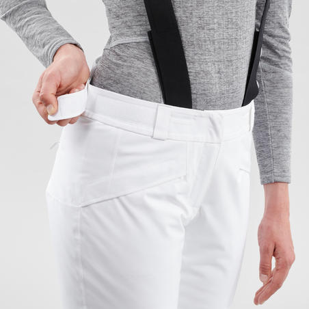 Жіночі лижні штани 580 для швидкісних спусків - Білі