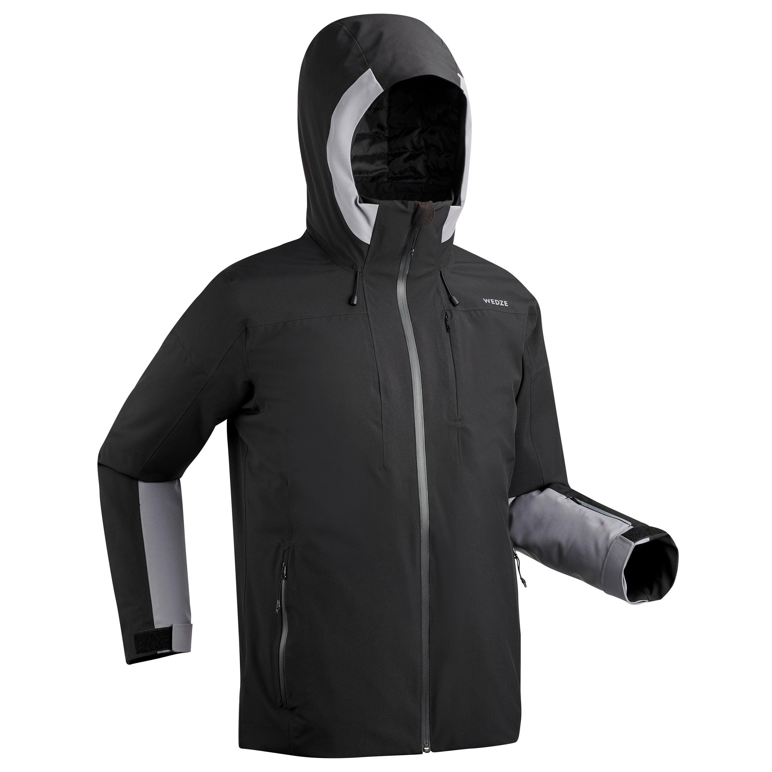 WEDZE SKI JAS HEREN | WARM EN WATERDICHT | 500 | ZWART