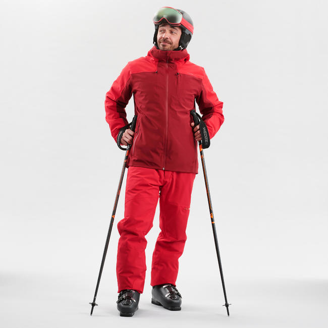 Men's Piste Ski Jacket 500 - red