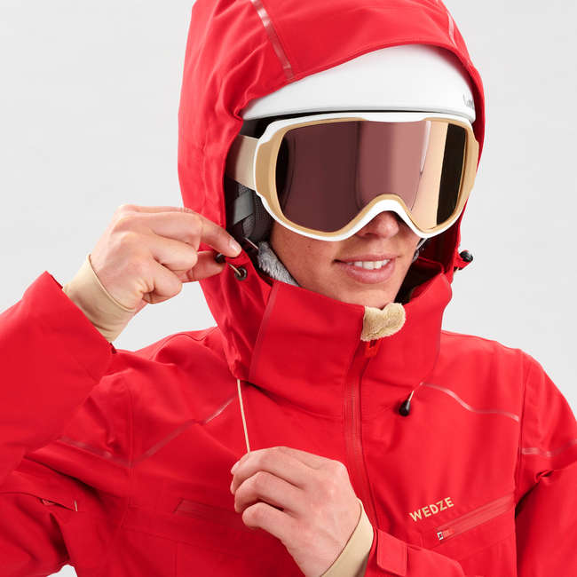 WEDZE WOMEN'S DOWNHILL SKI JACKET 580 RED Decathlon