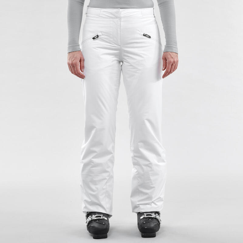 Pantalón de esquí y nieve impermeable Mujer Wedze 180 blanco