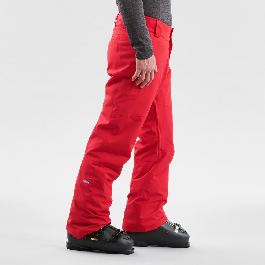 Men’s warm adjustable ski trousers 500 - Red 