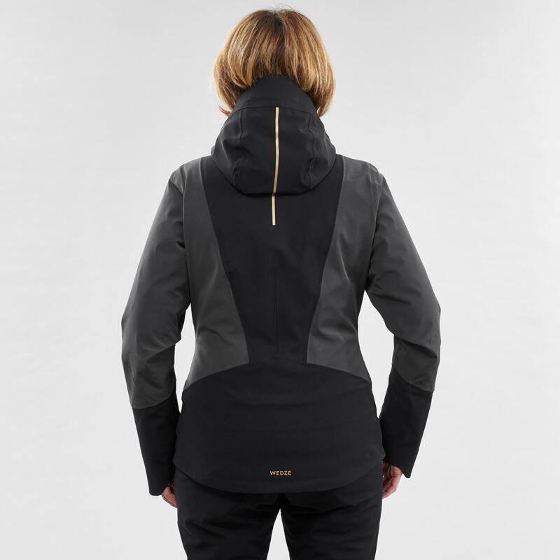 Skijacke mit Unterziehjacke Damen Piste - 980 schwarz