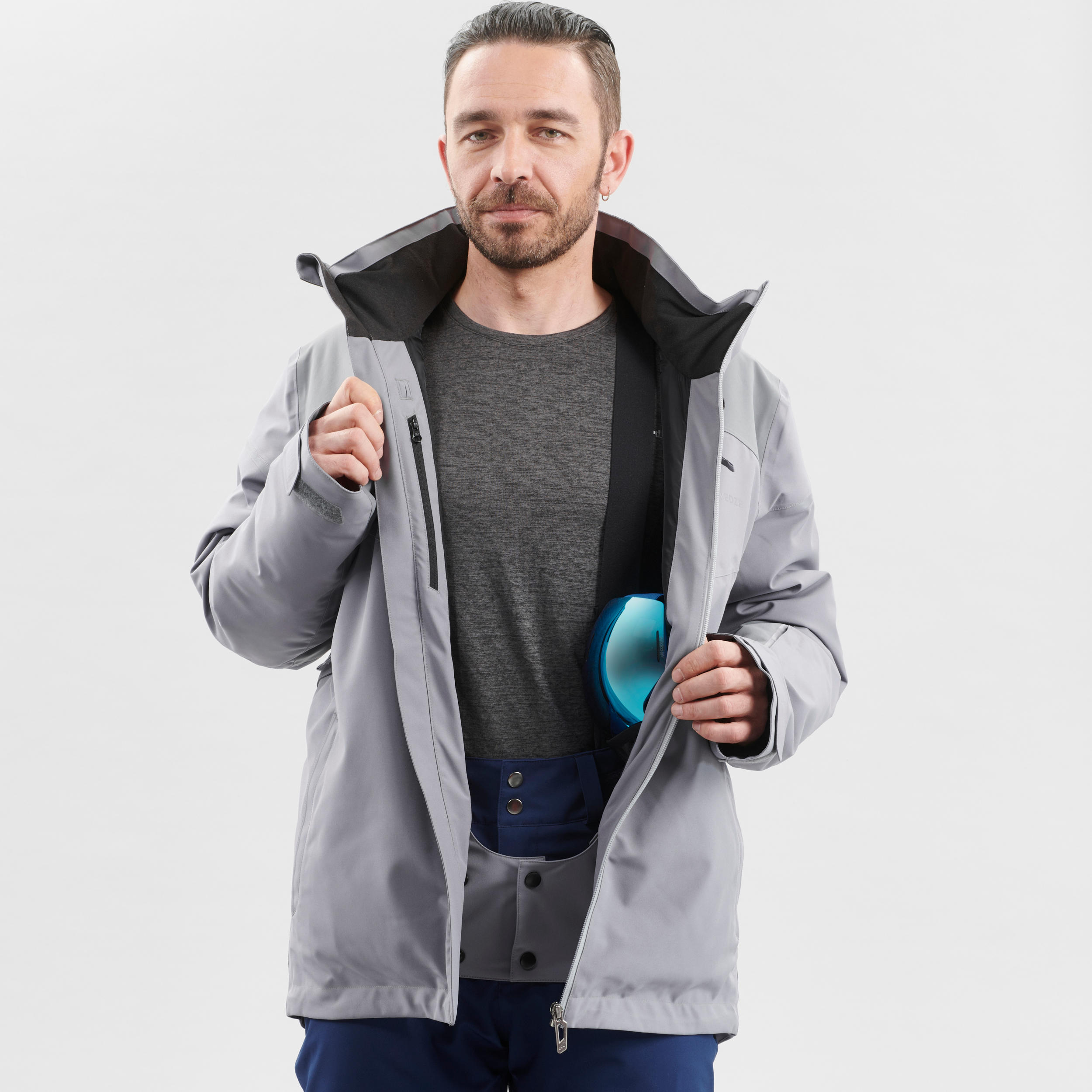 MEN'S DOWNHILL SKI JACKET 580 - GREY 6/11