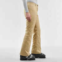 Pantalón de esquí y nieve impermeable Mujer Wedze Ski-P 100 beige